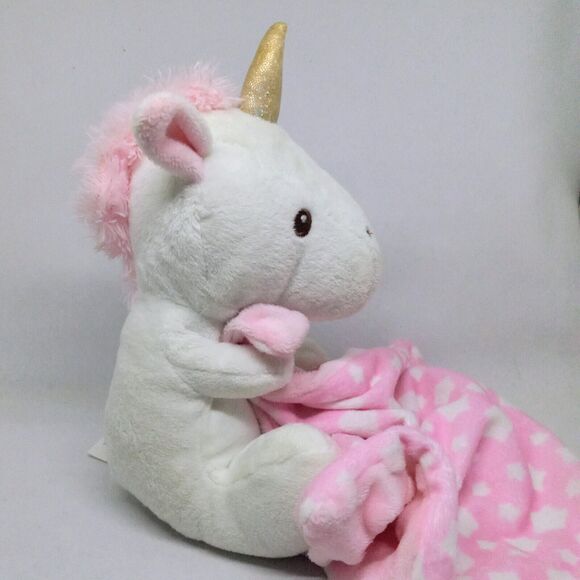 Walgreens Moon And Stars Unicorn Lovey -Minky Dots Blanket-Embroidered Eyes - Picture 2 of 9